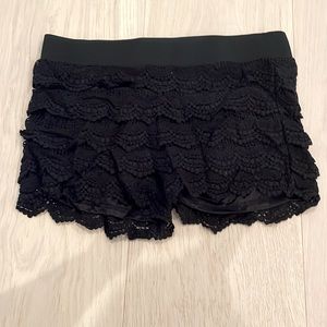 Black Crochet Shorts